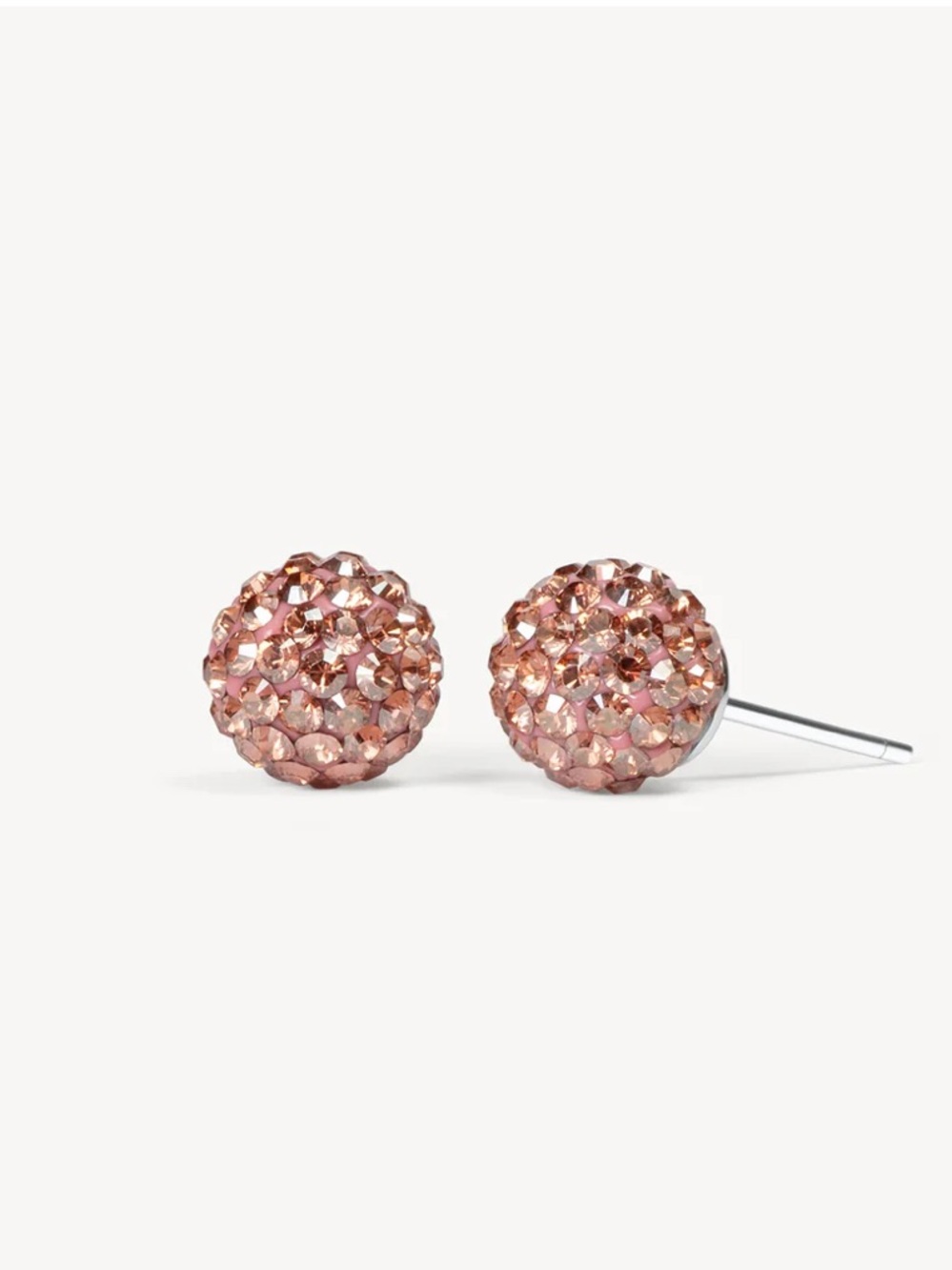 New Hillberg and Berk Desert Rose sparkle ball Stud Earrings